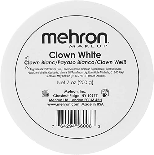 Clown White Lite Mehron 2 oz.